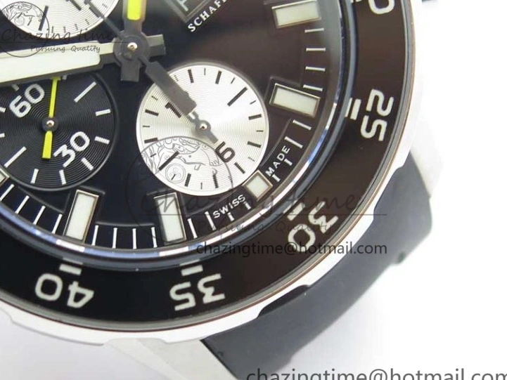 MIROTIME 0216 Aquatimer Chrono IW376702 SS BLS 1:1 Best Edition Black Dial on Black Rubber Strap A WellDesigned 7105